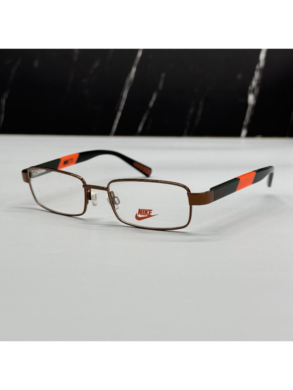 Nike 5573 218 Kids Eyeglasses Brown Orange NEW